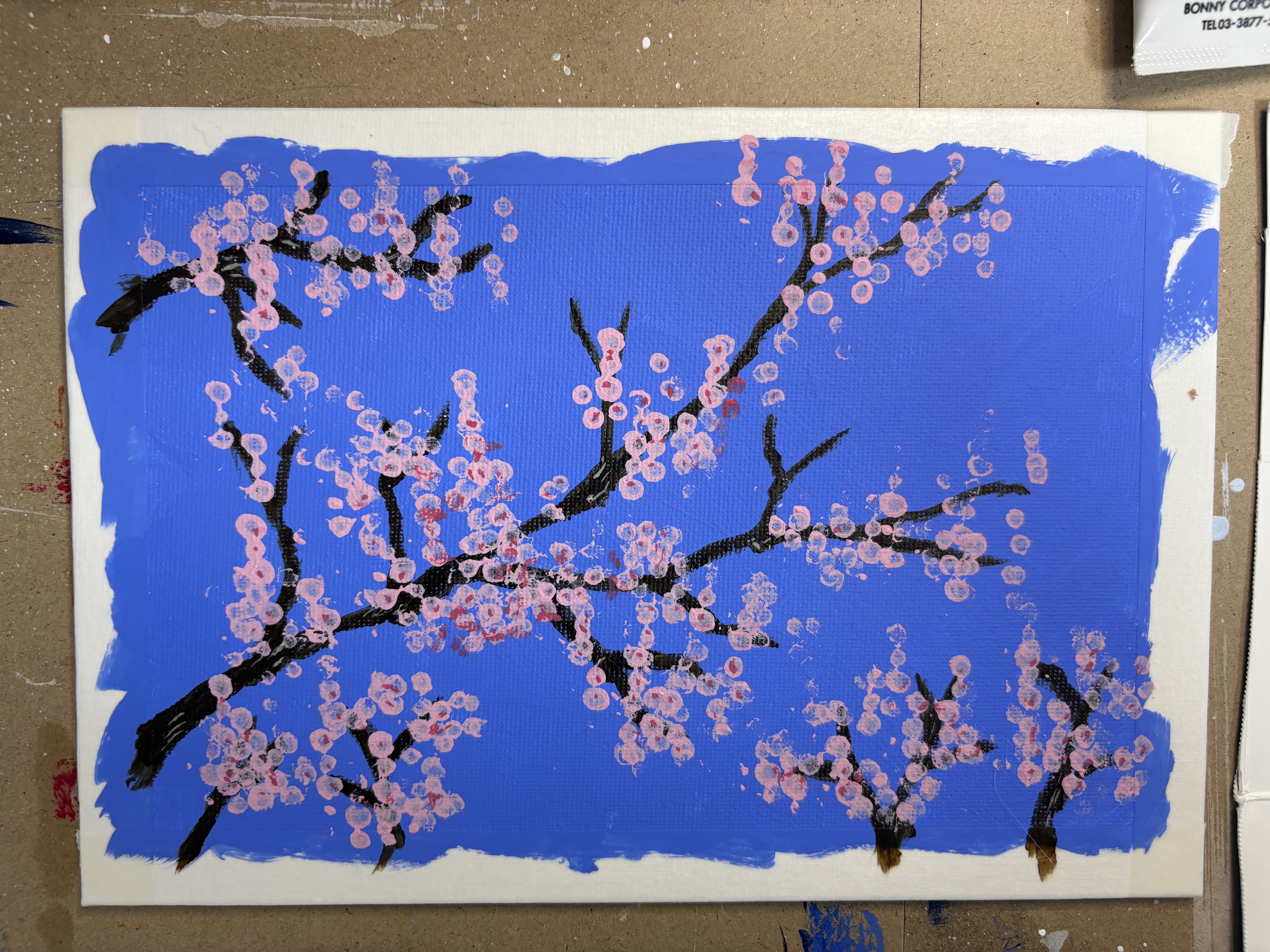 アクリル絵の具で「桜」の描き方【初心者】簡単5ステップとコツ3選 