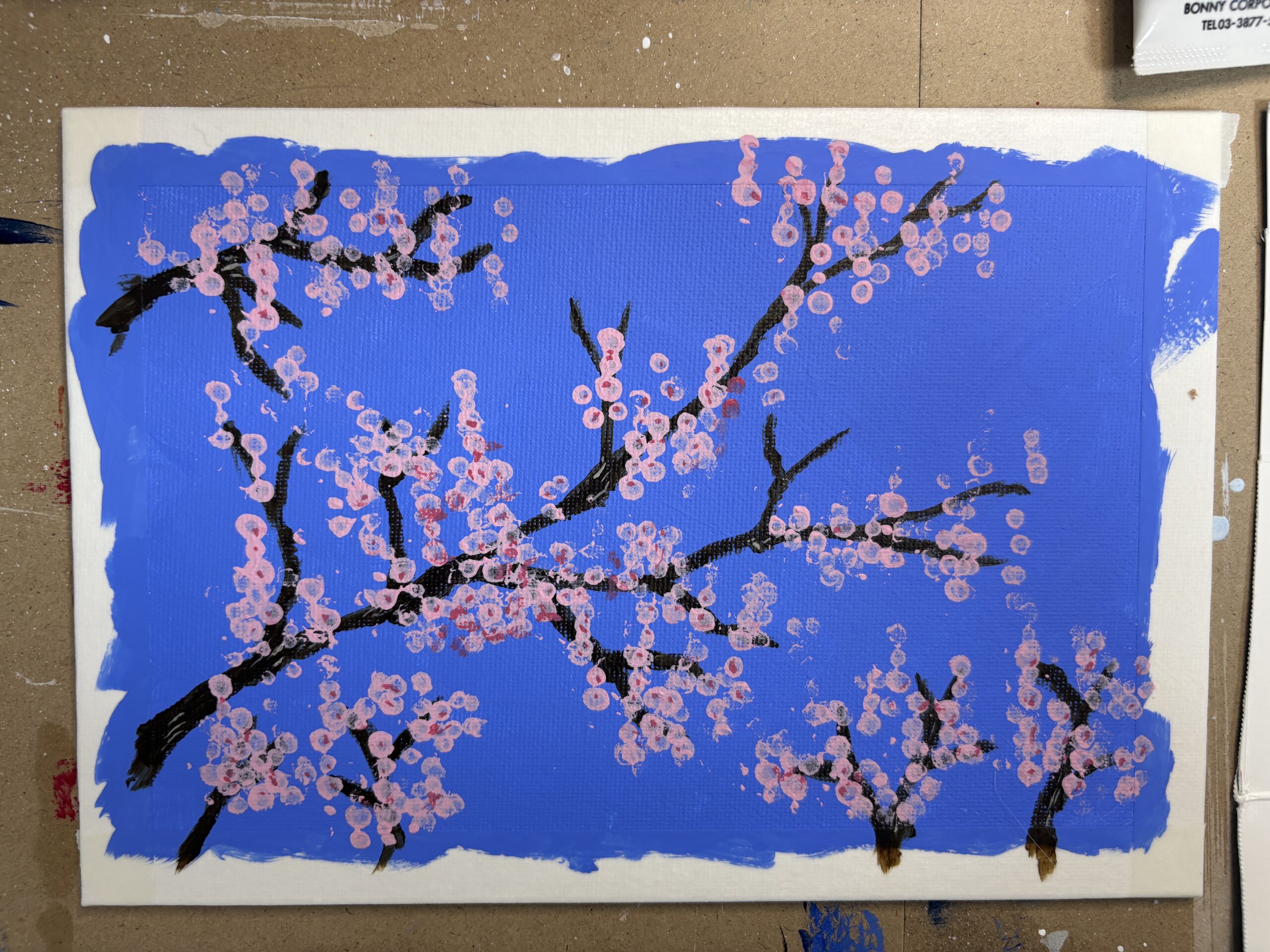アクリル絵の具で「桜」の描き方【初心者】簡単5ステップとコツ3選