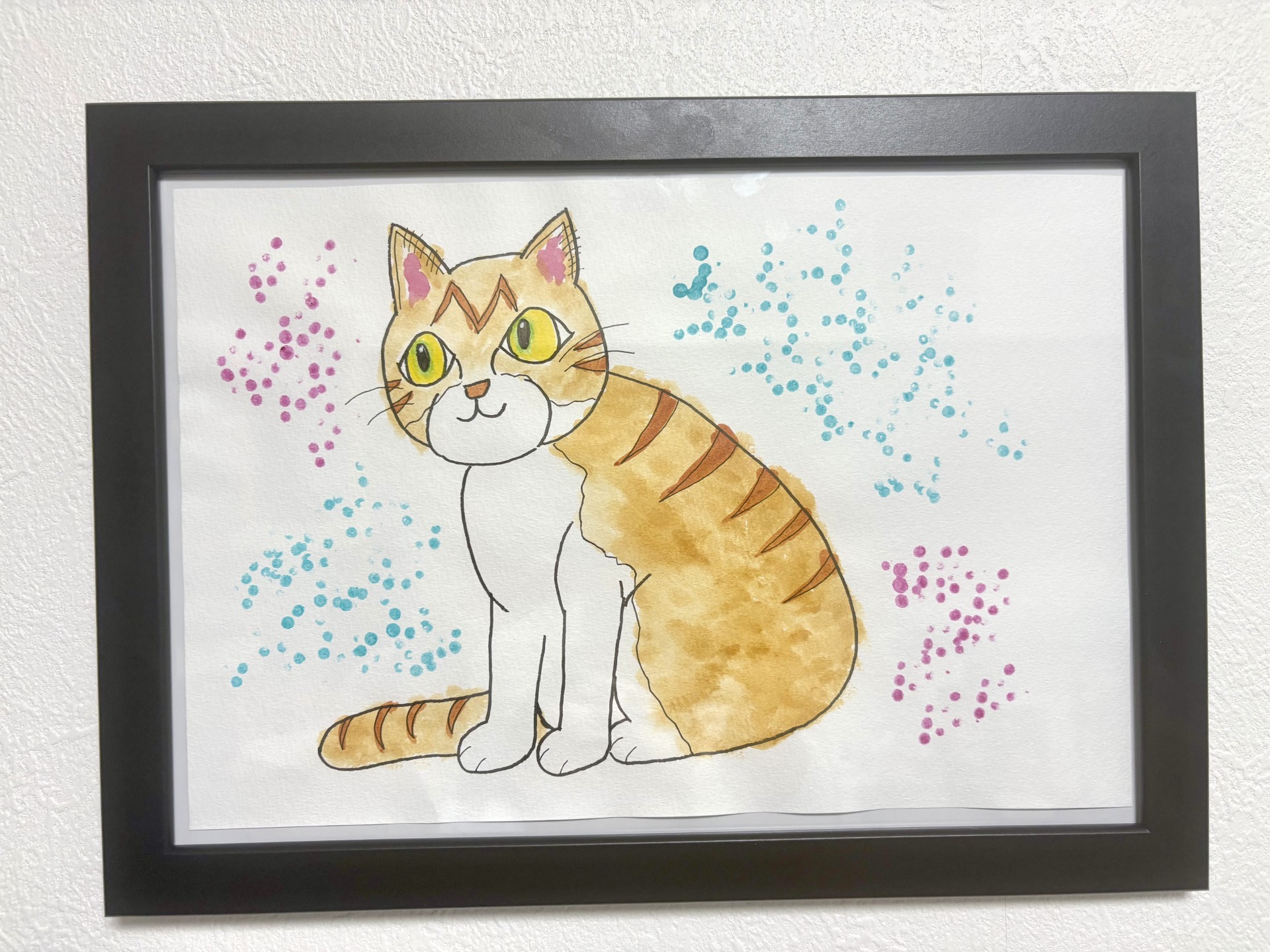 猫の絵】簡単3ステップで30分｜丸を使って初心者さんも描ける