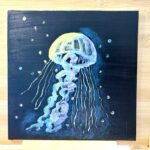 クラゲのアクリル画。松井京丸作。